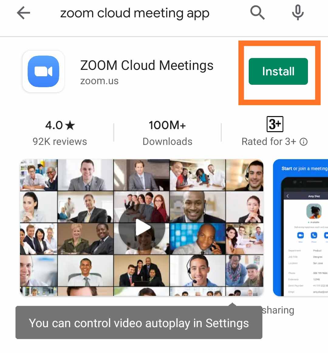 google play store zoom app download